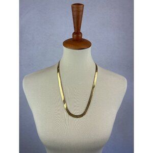 Vintage Gold Tone Herringbone Chain Necklace Lady Remington Classic